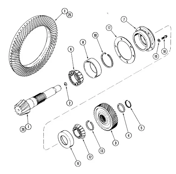 1286039C1 - Кольцо дистанц. вала входн. КПП скор./хвост. гл. пары моста задн. TGT8./Mg.
